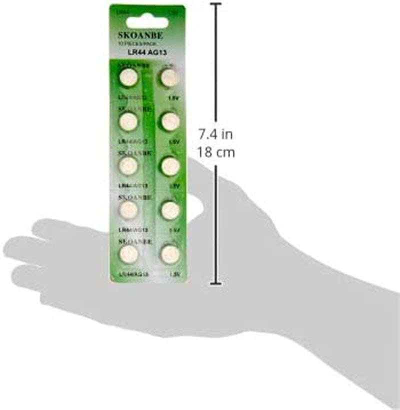 SKOANBE 10PCS AG13 LR44 303 A76 357 SR44 1.5V Battery Button Coin Cell Batteries