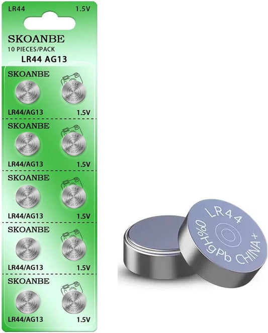 SKOANBE 10PCS AG13 LR44 303 A76 357 SR44 1.5V Battery Button Coin Cell Batteries